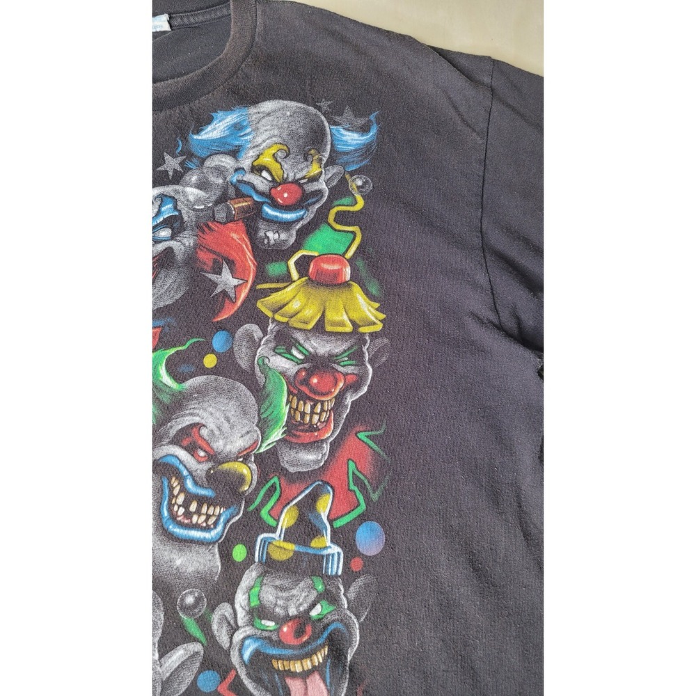 Y2K Delta Tag Killer Laughing Evil Clowns Graphic Men's XXL Black T-Shirt - Picture 5 of 16